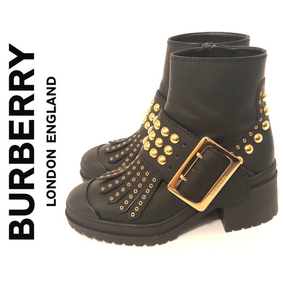 Burberry Shoes - Burberry Whitchester Studded Buckle Bootie